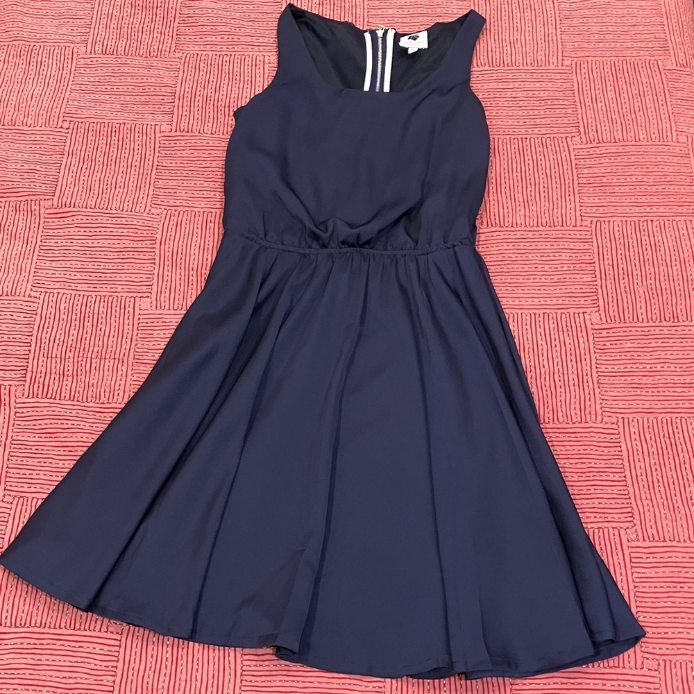 Elegant small wm’s Navy Blue Sleeveless Dress with back zip